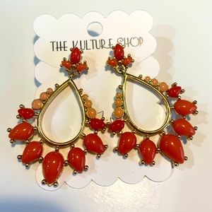 Orange and gold earrings